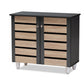 Gisela Modern and Contemporary Two-Tone Oak and Dark Gray 2-Door Shoe Storage Cabinet FredCo