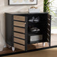 Gisela Modern and Contemporary Two-Tone Oak and Dark Gray 2-Door Shoe Storage Cabinet FredCo