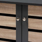 Gisela Modern and Contemporary Two-Tone Oak and Dark Gray 2-Door Shoe Storage Cabinet FredCo