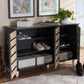 Gisela Modern and Contemporary Two-Tone Oak and Dark Gray 3-Door Shoe Storage Cabinet FredCo