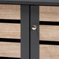 Gisela Modern and Contemporary Two-Tone Oak and Dark Gray 3-Door Shoe Storage Cabinet FredCo