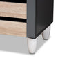 Gisela Modern and Contemporary Two-Tone Oak and Dark Gray 3-Door Shoe Storage Cabinet FredCo