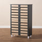 Gisela Modern and Contemporary Two-Tone Oak and Dark Gray 4-Door Shoe Storage Cabinet FredCo