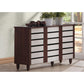 Gisela Oak and White 2-tone Shoe Cabinet With 3 Doors FredCo
