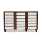 Gisela Oak and White 2-tone Shoe Cabinet With 3 Doors FredCo
