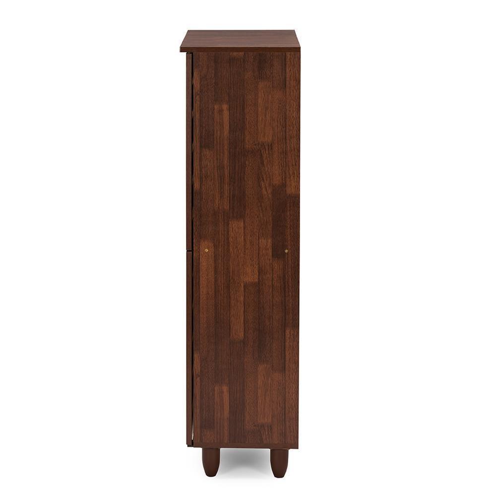 Gisela Oak and White 2-tone Shoe Cabinet With 4 Door FredCo