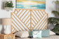 Giza Modern Bohemian Natural Brown Rattan Queen Size Wall-mount Headboard FredCo
