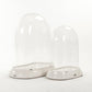 Glass Terrarium w/ Distressed Crackle White Ceramic Base (6608S A369) FredCo