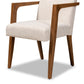 Glenda Mid-Century Modern Beige Fabric Upholstered and Walnut Brown Finished Wood 7-Piece Dining Set FredCo