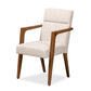 Glenda Mid-Century Modern Beige Fabric Upholstered and Walnut Brown Finished Wood 7-Piece Dining Set FredCo