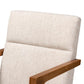 Glenda Mid-Century Modern Beige Fabric Upholstered and Walnut Brown Finished Wood 7-Piece Dining Set FredCo