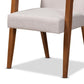 Glenda Mid-Century Modern Greyish Beige Fabric Upholstered and Walnut Brown Finished Wood 5-Piece Dining Set FredCo