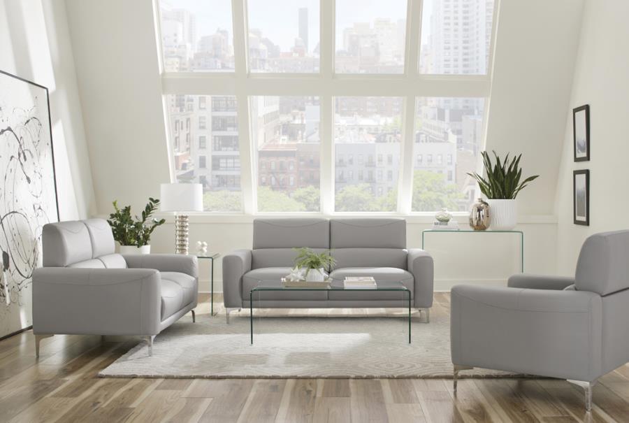 Glenmark 3-piece Track Arm Living Room Set Taupe 509731-S3 Coaster FredCo