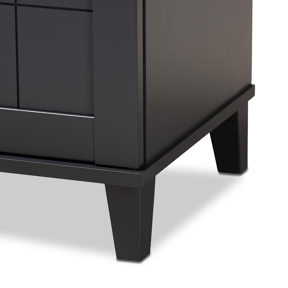 Glidden Modern and Contemporary Dark Grey Finished 4-Shelf Wood Shoe Storage Cabinet FredCo