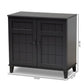 Glidden Modern and Contemporary Dark Grey Finished 4-Shelf Wood Shoe Storage Cabinet FredCo