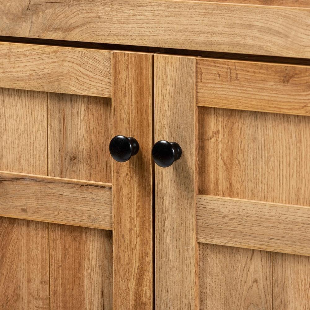 Glidden Modern and Contemporary Oak Brown Finished Wood 1-Drawer Shoe Storage Cabinet FredCo