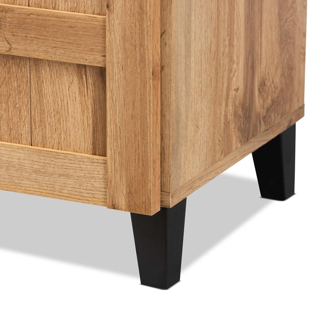 Glidden Modern and Contemporary Oak Brown Finished Wood 1-Drawer Shoe Storage Cabinet FredCo