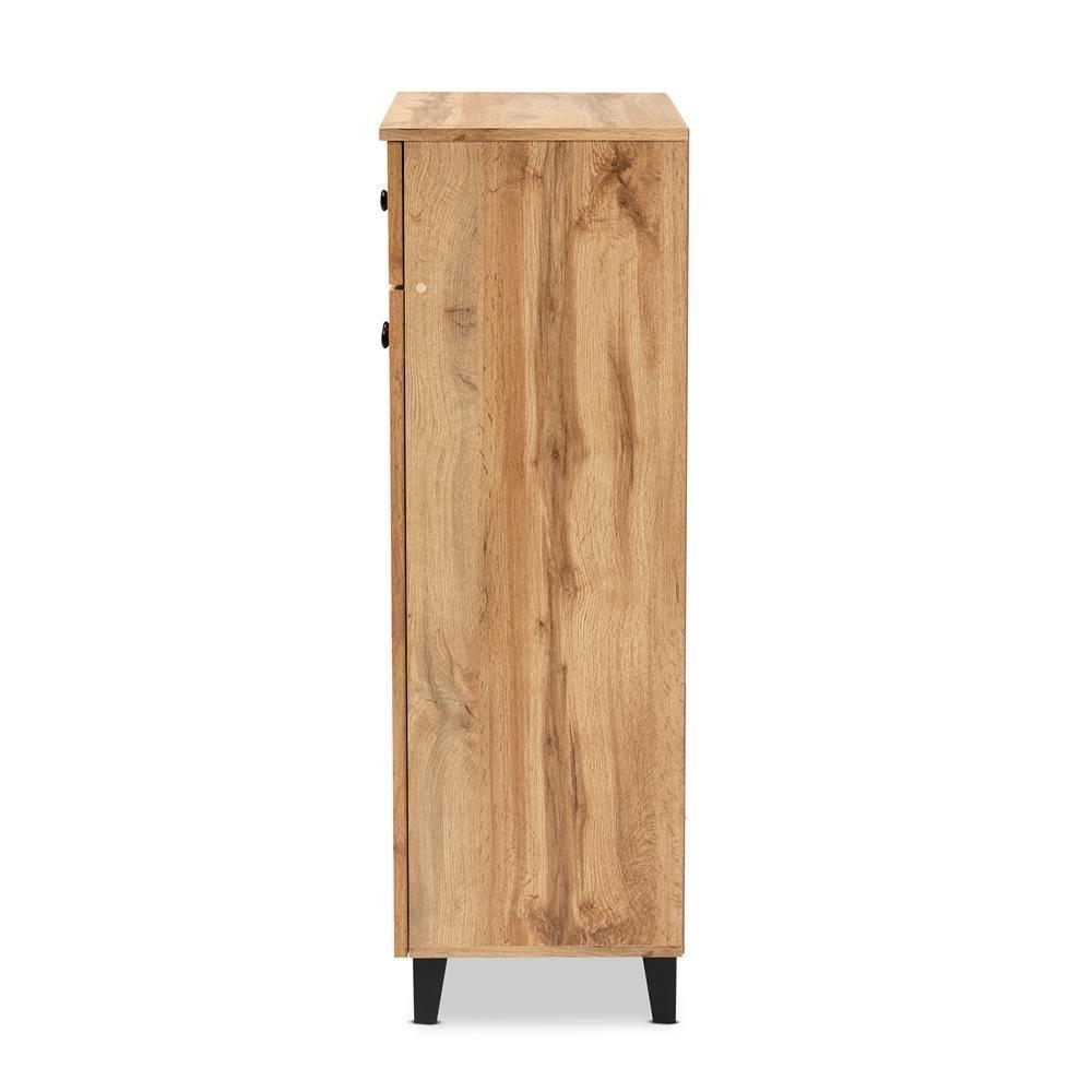 Glidden Modern and Contemporary Oak Brown Finished Wood 1-Drawer Shoe Storage Cabinet FredCo