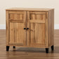 Glidden Modern and Contemporary Oak Brown Finished Wood 2-Door Shoe Storage Cabinet FredCo
