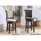 Glison Counter Height Chair (Set-2) Beige Fabric & Walnut FredCo