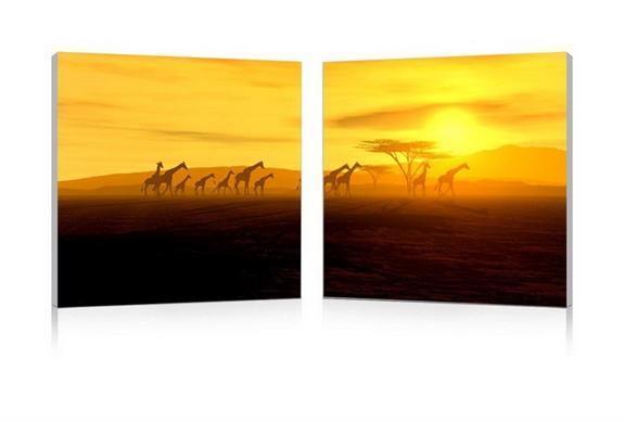 Glorious Giraffes Mounted Photography Print Diptych FredCo