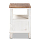 Glynn Rustic Farmhouse Weathered Two-Tone White and Oak Brown Finished Wood 1-Drawer Nightstand FredCo