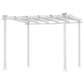 GO 10’ x 10’ White Iron Pergola Gazebo for Vines Pure Iron Chic Lid Cover Design Sleek Seams Hidden Joints Elegant White Trellis FredCo