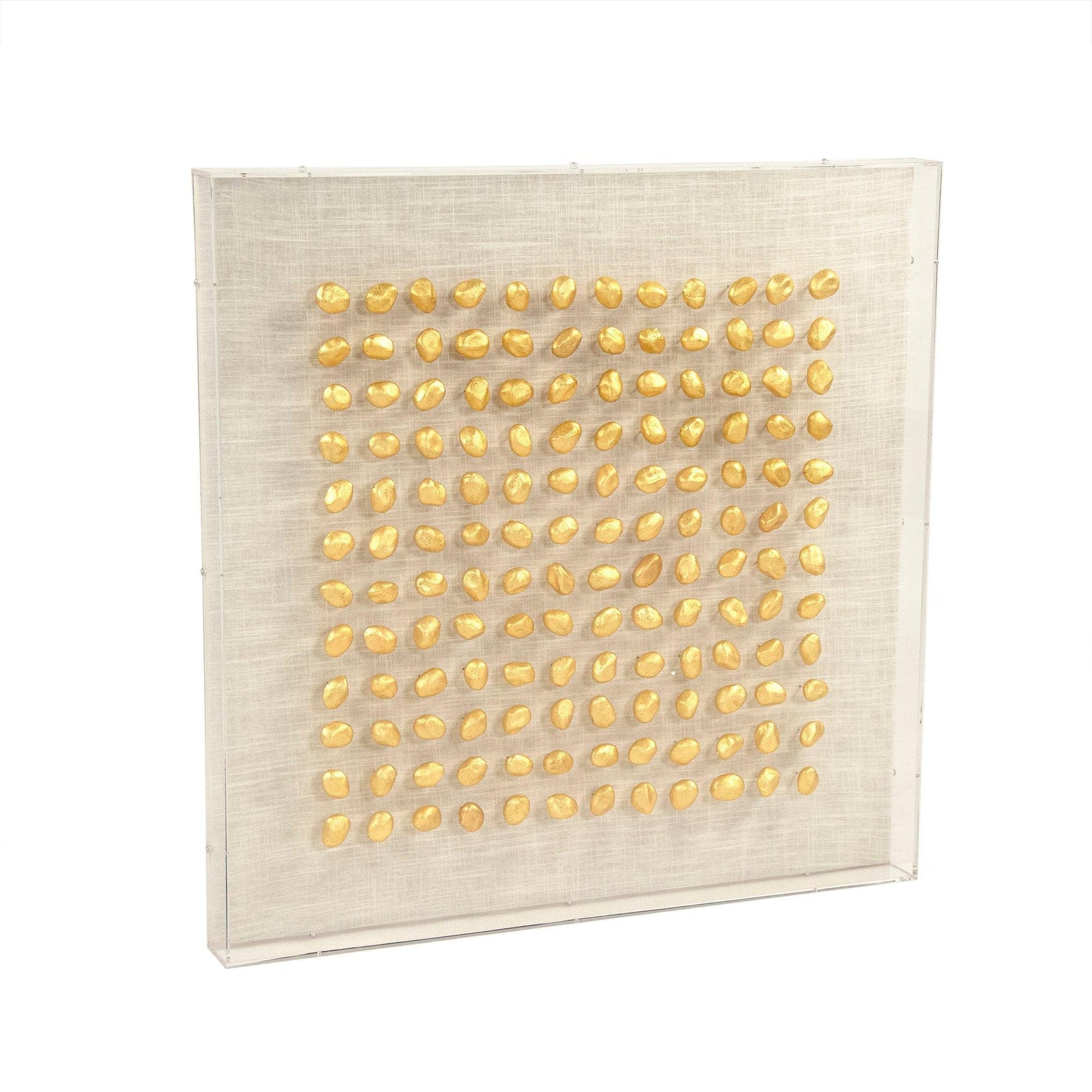 Gold Stone Acrylic Framed Wall Art ZEN46004 FredCo
