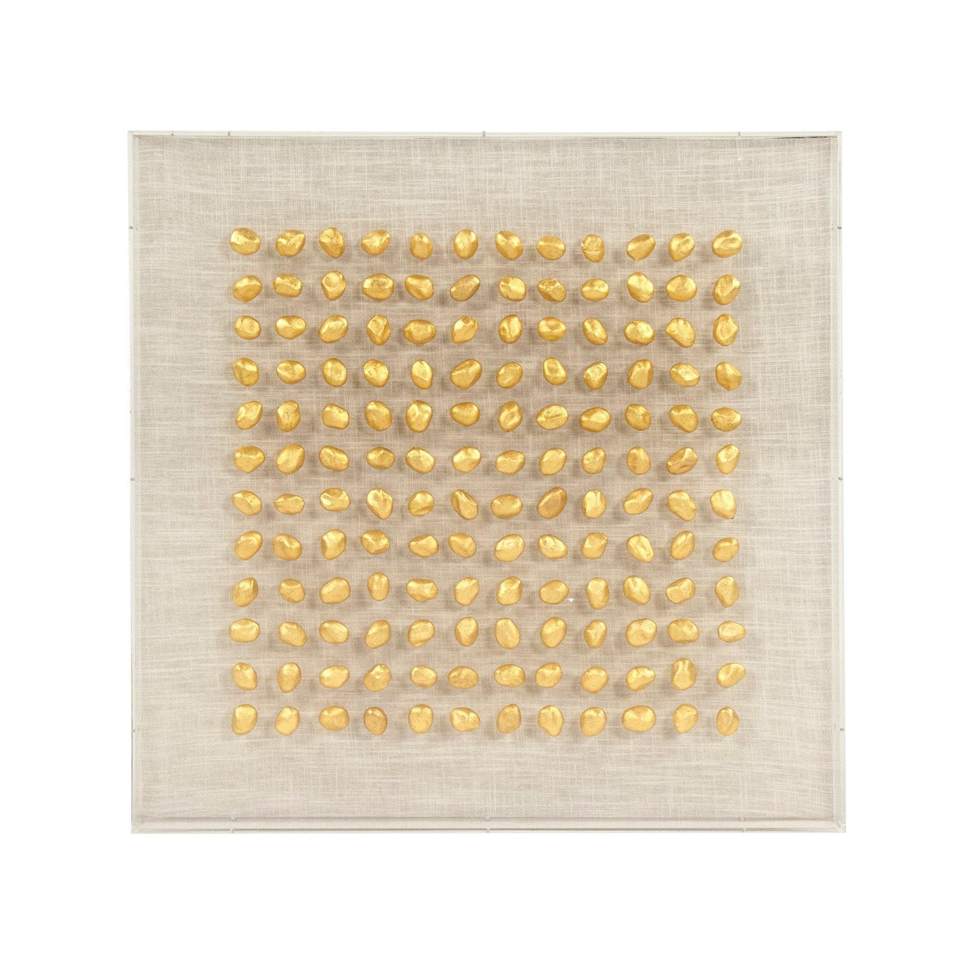 Gold Stone Acrylic Framed Wall Art ZEN46004 FredCo