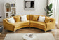 Gold Velvet Curved Sofa FredCo