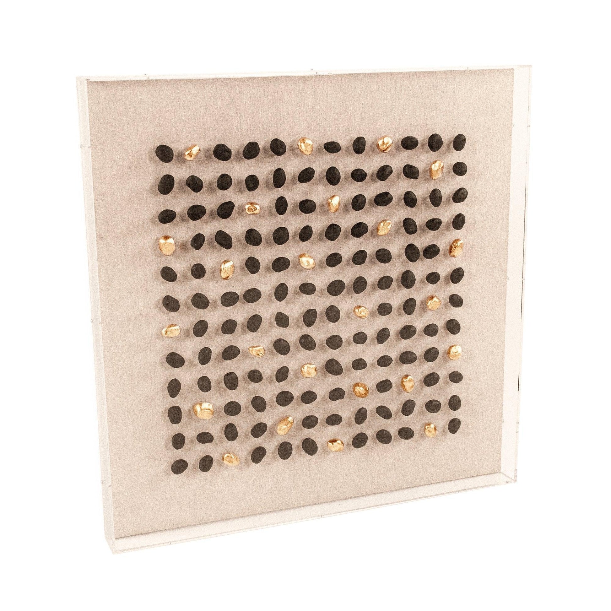 Gold/Black Stone Acrylic Framed Wall Art ZEN45861 FredCo