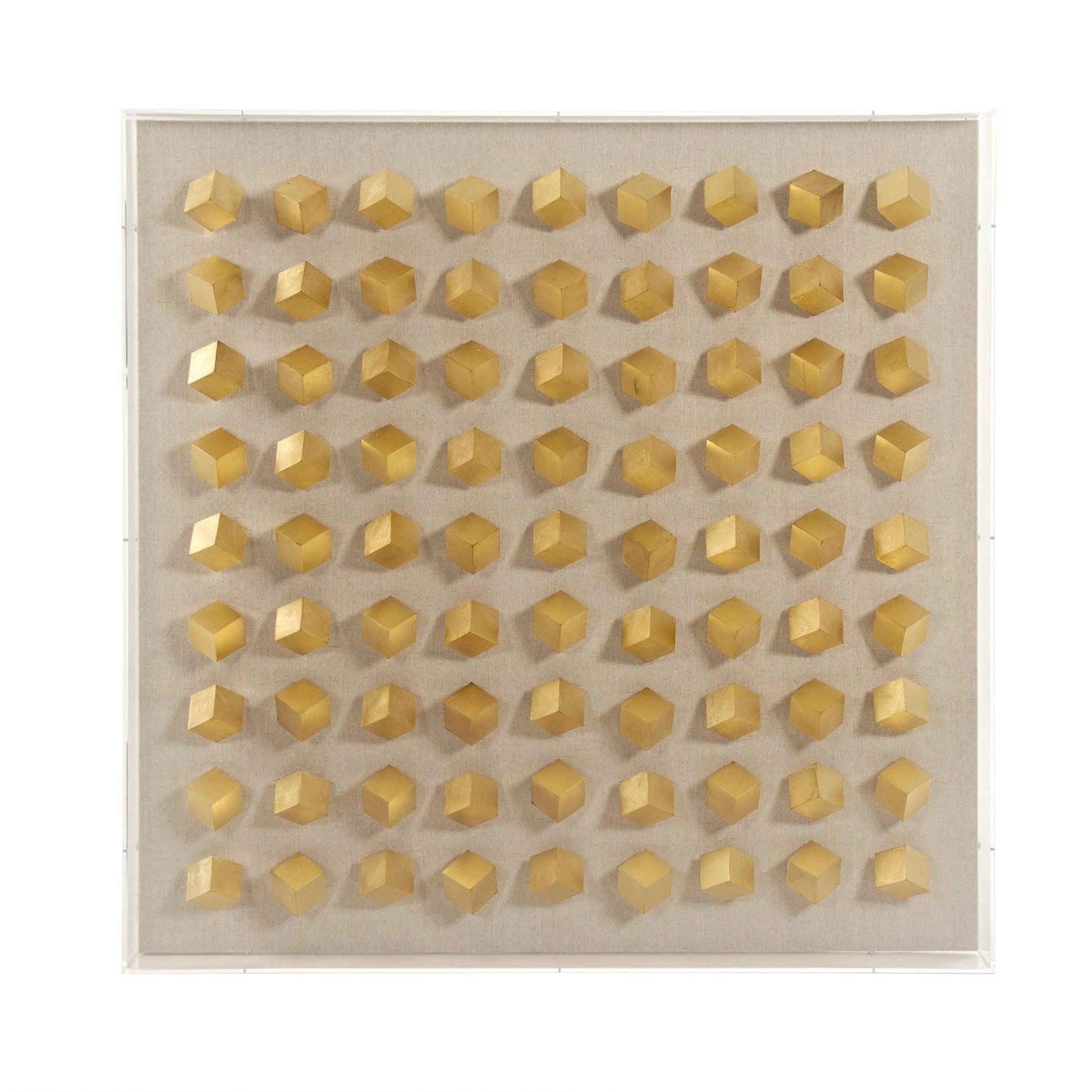 Golden Cubes in Acrylic Wall Art ZEN30693A FredCo