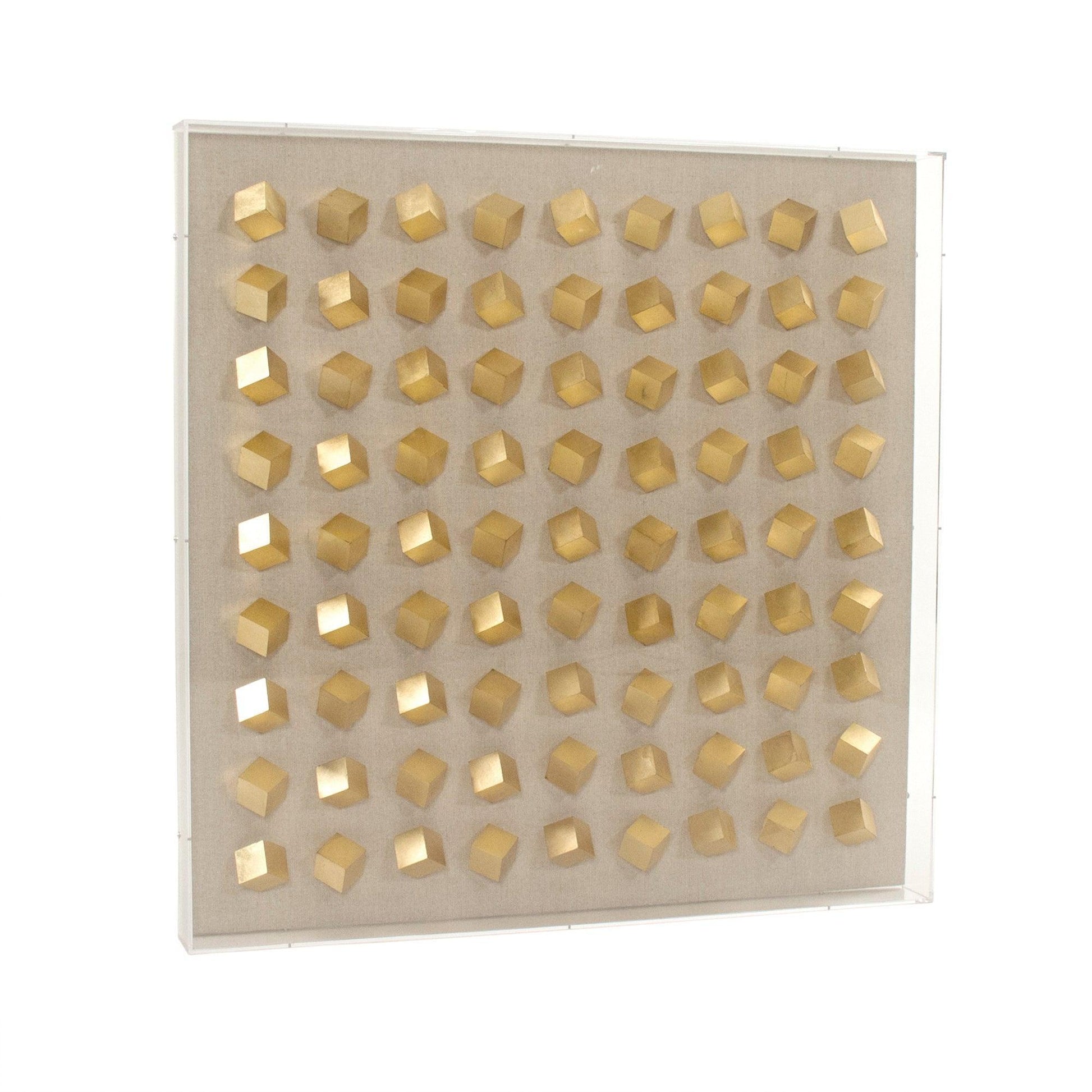 Golden Cubes in Acrylic Wall Art ZEN30693A FredCo