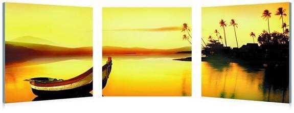 Golden Sunset Mounted Photography Print Triptych FredCo