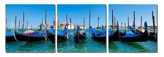 Gondola Fleet Mounted Photography Print Triptych FredCo