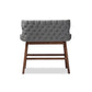 Gradisca Modern and Contemporary Grey Fabric Button-tufted Upholstered Bar Bench Banquette FredCo