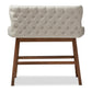 Gradisca Modern and Contemporary Light Beige Fabric Button-tufted Upholstered Bar Bench Banquette FredCo