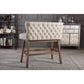 Gradisca Modern and Contemporary Light Beige Fabric Button-tufted Upholstered Bar Bench Banquette FredCo