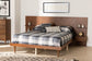 Graham Mid-Century Modern Transitional Ash Walnut Finished Wood Queen Size Platform Storage Bed with Built-In Nightstands FredCo
