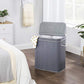 Gray Bamboo Laundry Hamper with Divider & Lid FredCo