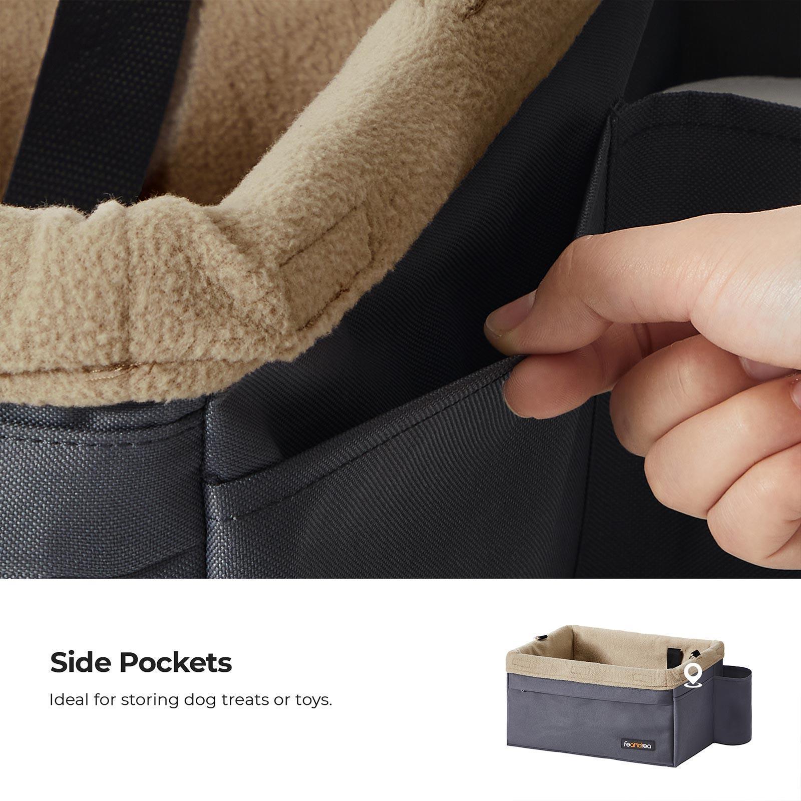 Gray Car Seat for Dog with Adjustable Straps FredCo