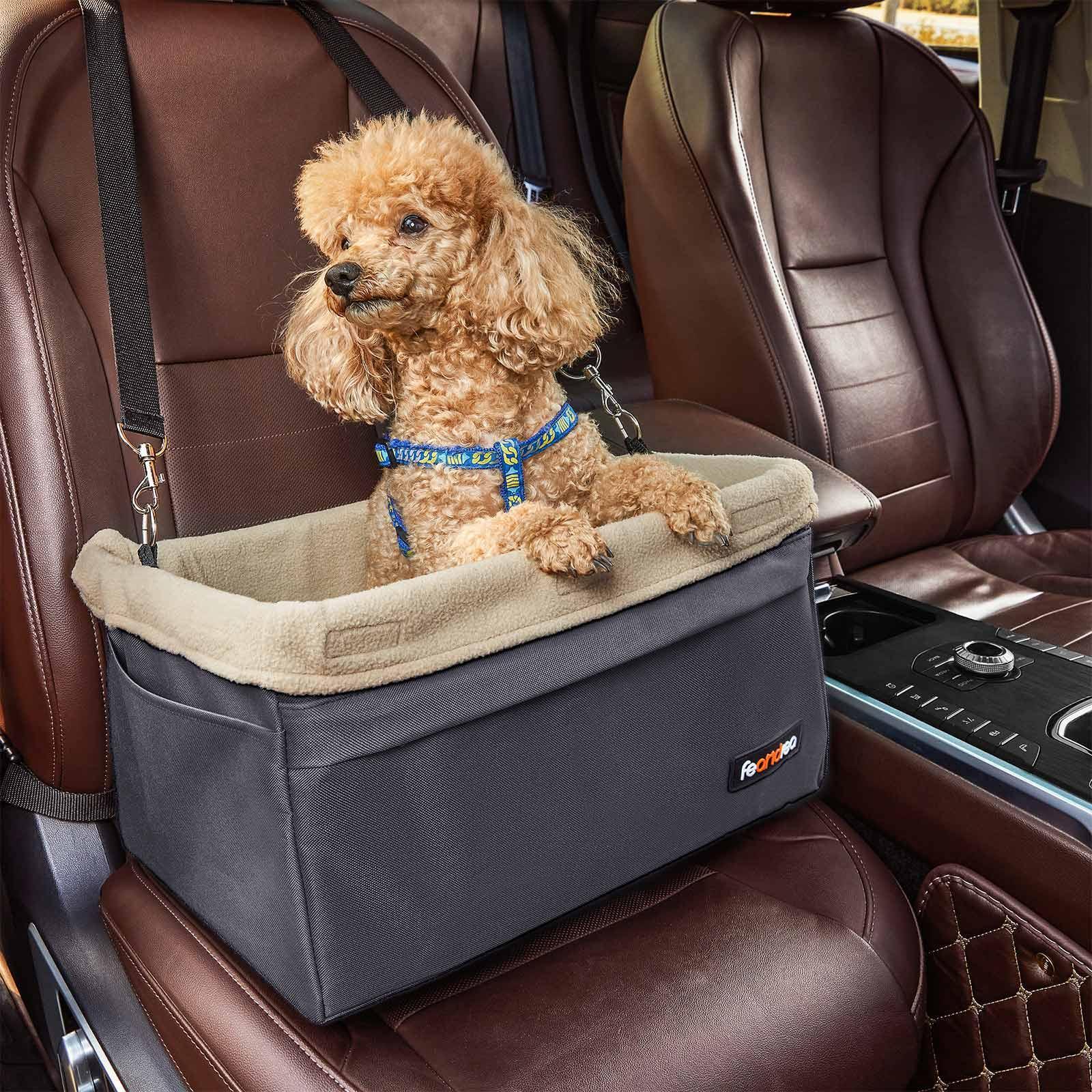 Gray Car Seat for Dog with Adjustable Straps FredCo