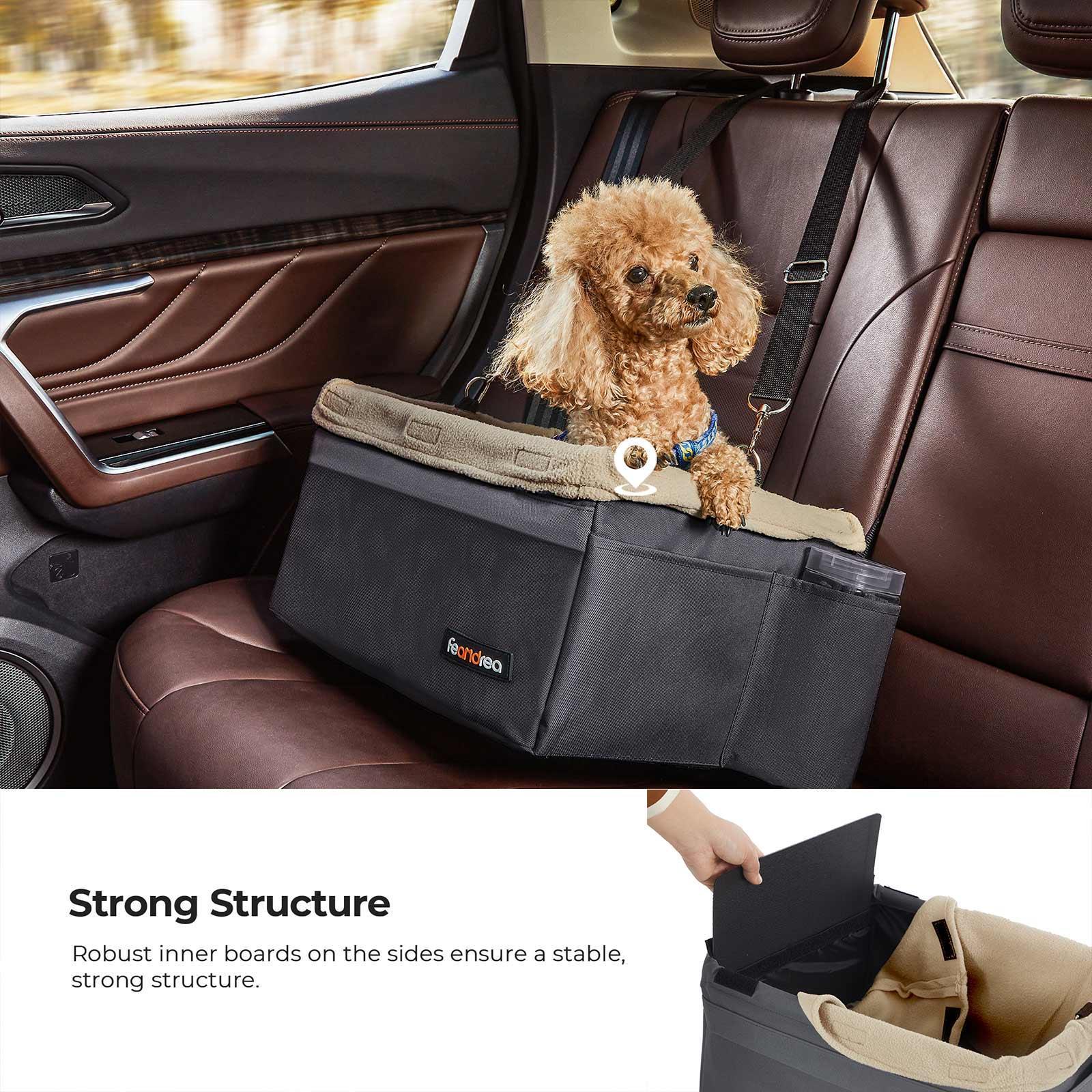 Gray Car Seat for Dog with Adjustable Straps FredCo