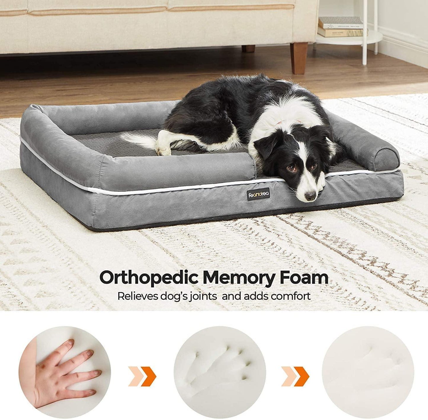 Gray Dog Bed with Removable Cover FredCo