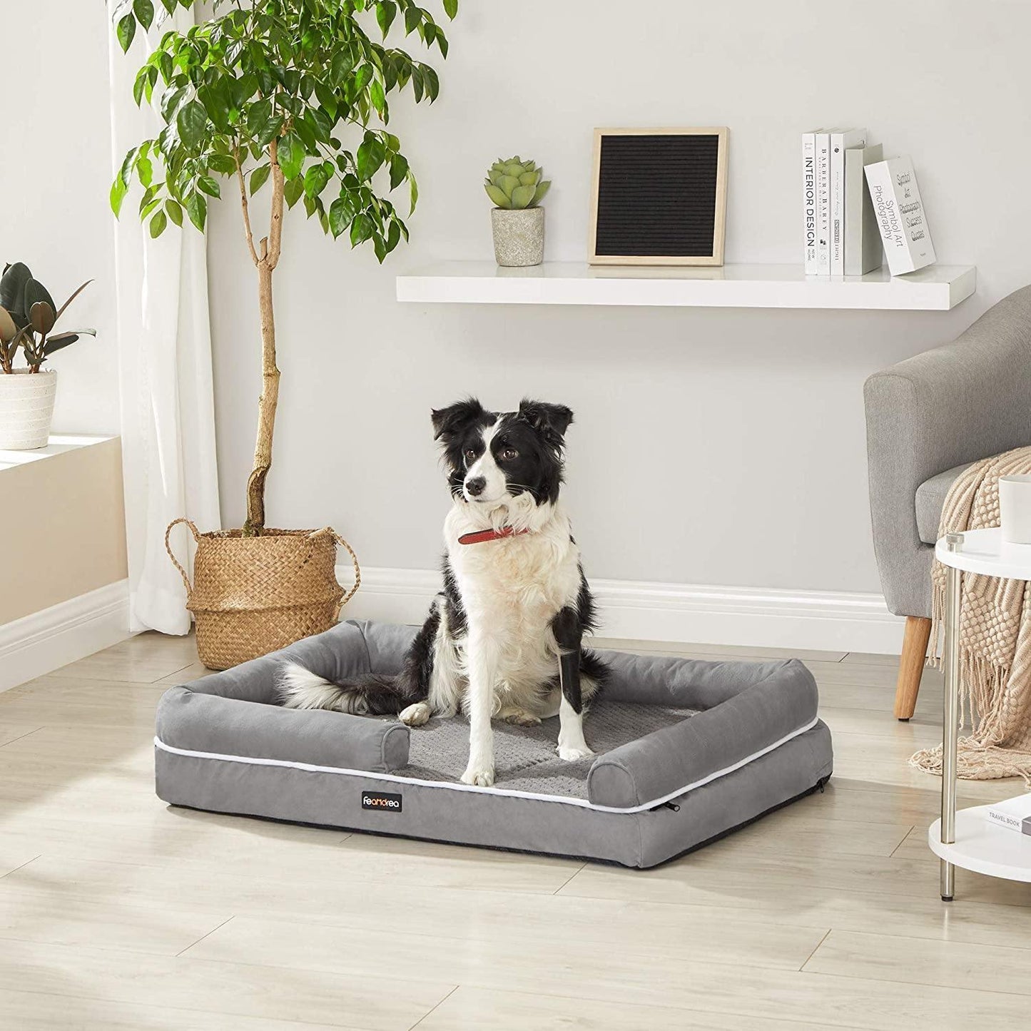 Gray Dog Bed with Removable Cover FredCo