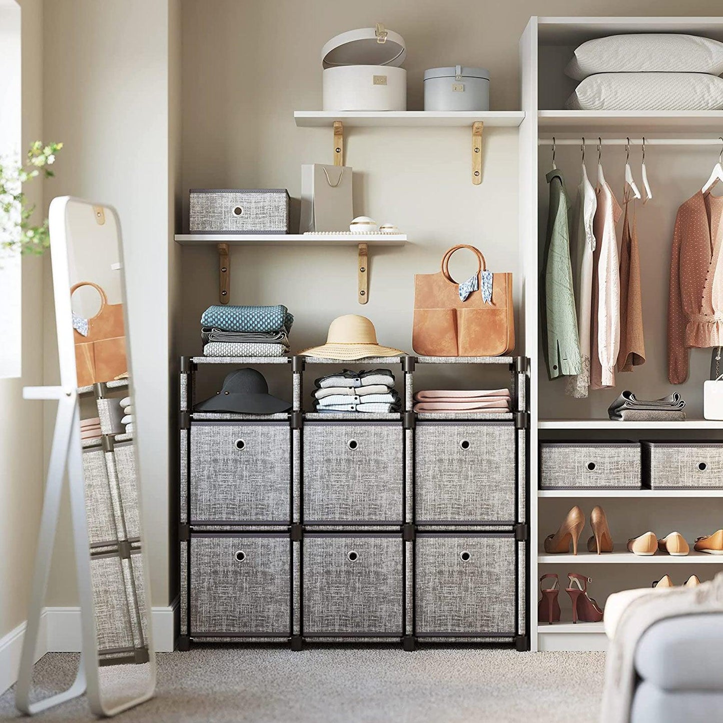 Gray Organizer with 9 Storage Boxes FredCo