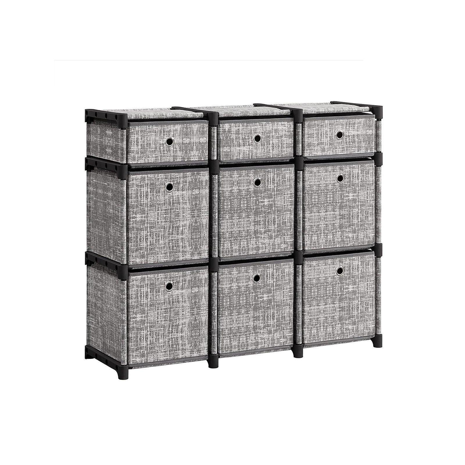 Gray Organizer with 9 Storage Boxes FredCo