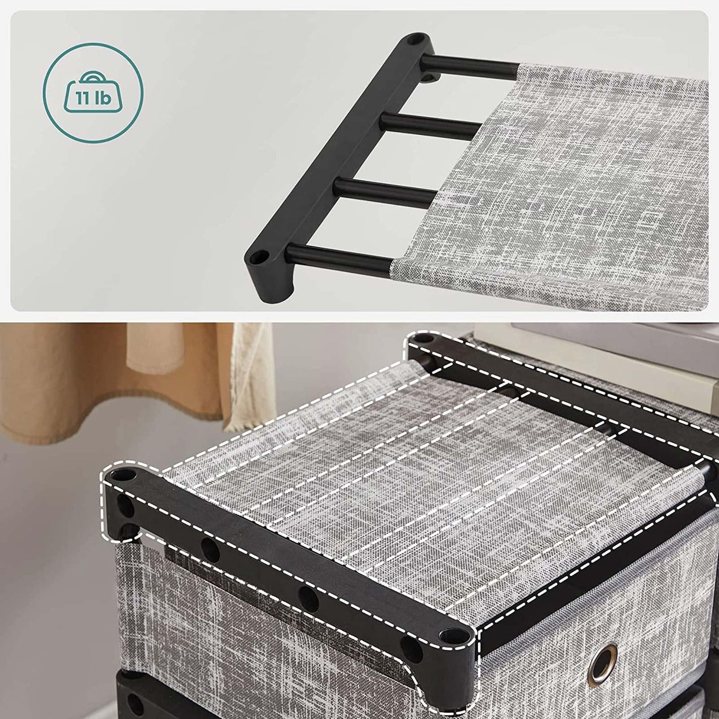 Gray Organizer with 9 Storage Boxes FredCo