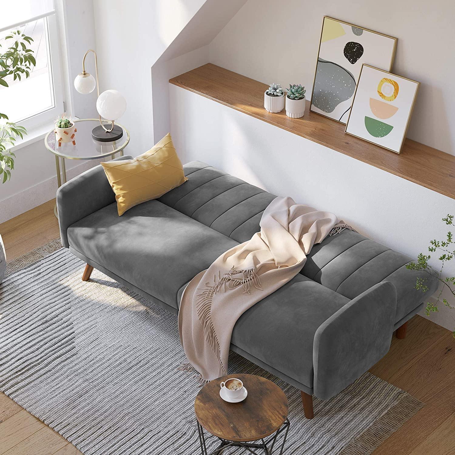 Gray Split Back Sofa for 2 People FredCo