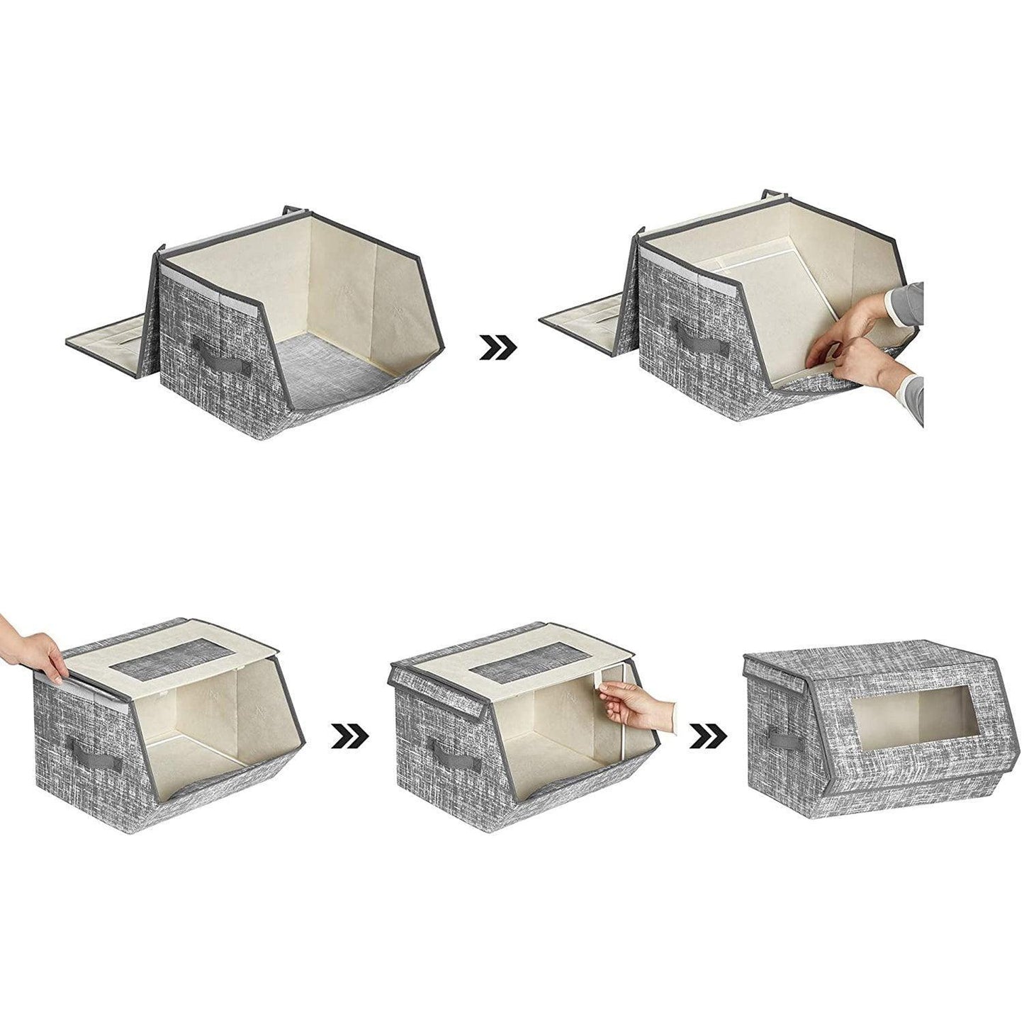 Gray Storage Organizer Boxes Set FredCo